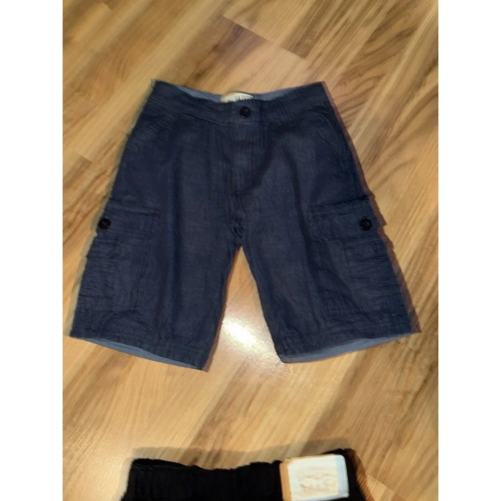 Levi's Rustic Blue Boys Sz 10‎ Shorts Blue Black Khaki Cargo